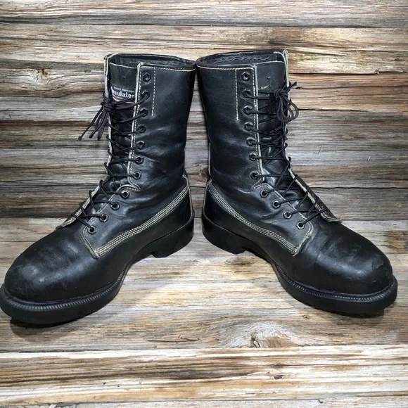 Danner? Matterhorn? Thinsulate Black Leather Steel Toe Military Boots Men US 10 - Picture 5 of 11